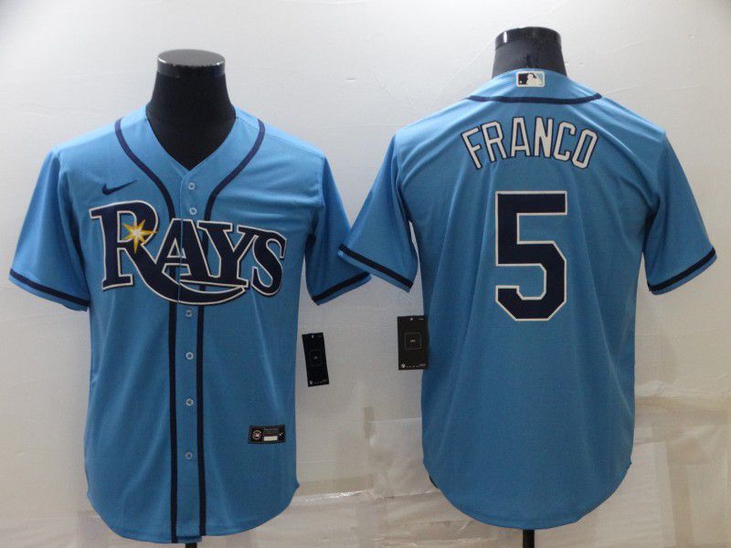 Men Tampa Bay Rays #5 Franco Light Blue Game Nike 2022 MLB Jersey